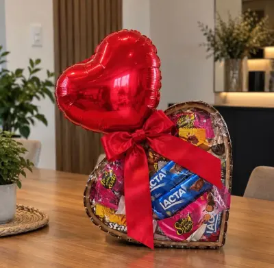 Cesta Coração de Chocolate